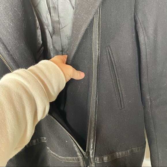 Gerard Darel Black Wool Blend Coat Size 6 - Picture 4 of 7